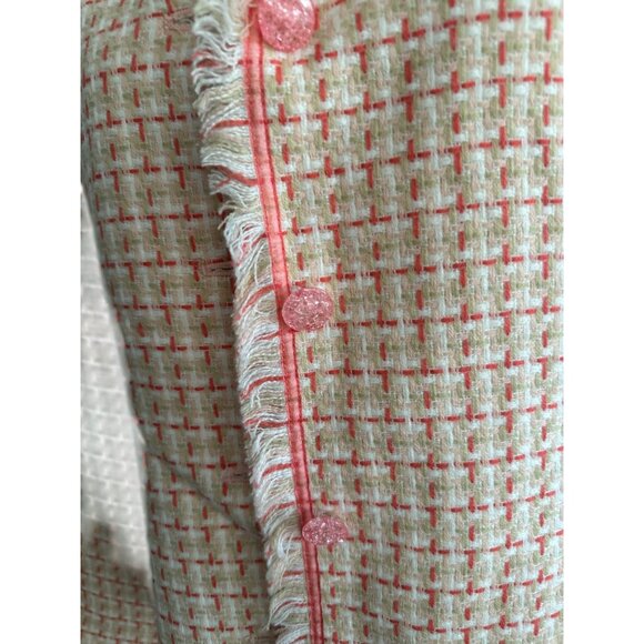 BOB MACKIE Peach Boucle Button Blazer Jacket Size 12 - Picture 5 of 8